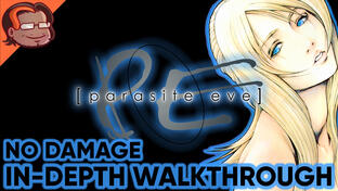 Thumbnail of Parasite Eve walkthrough featuring game's logo and Aya Brea official art on the right.